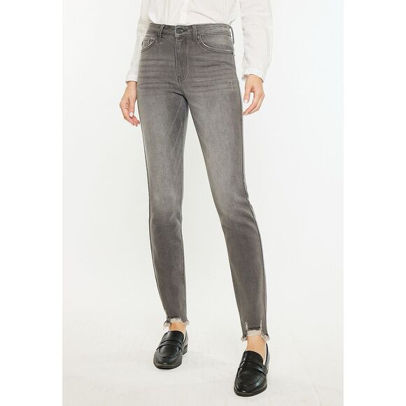 KanCan Hailey High Rise Gray Washed Distressed Skinny Jean Size 7 / 27 - Picture 3 of 8